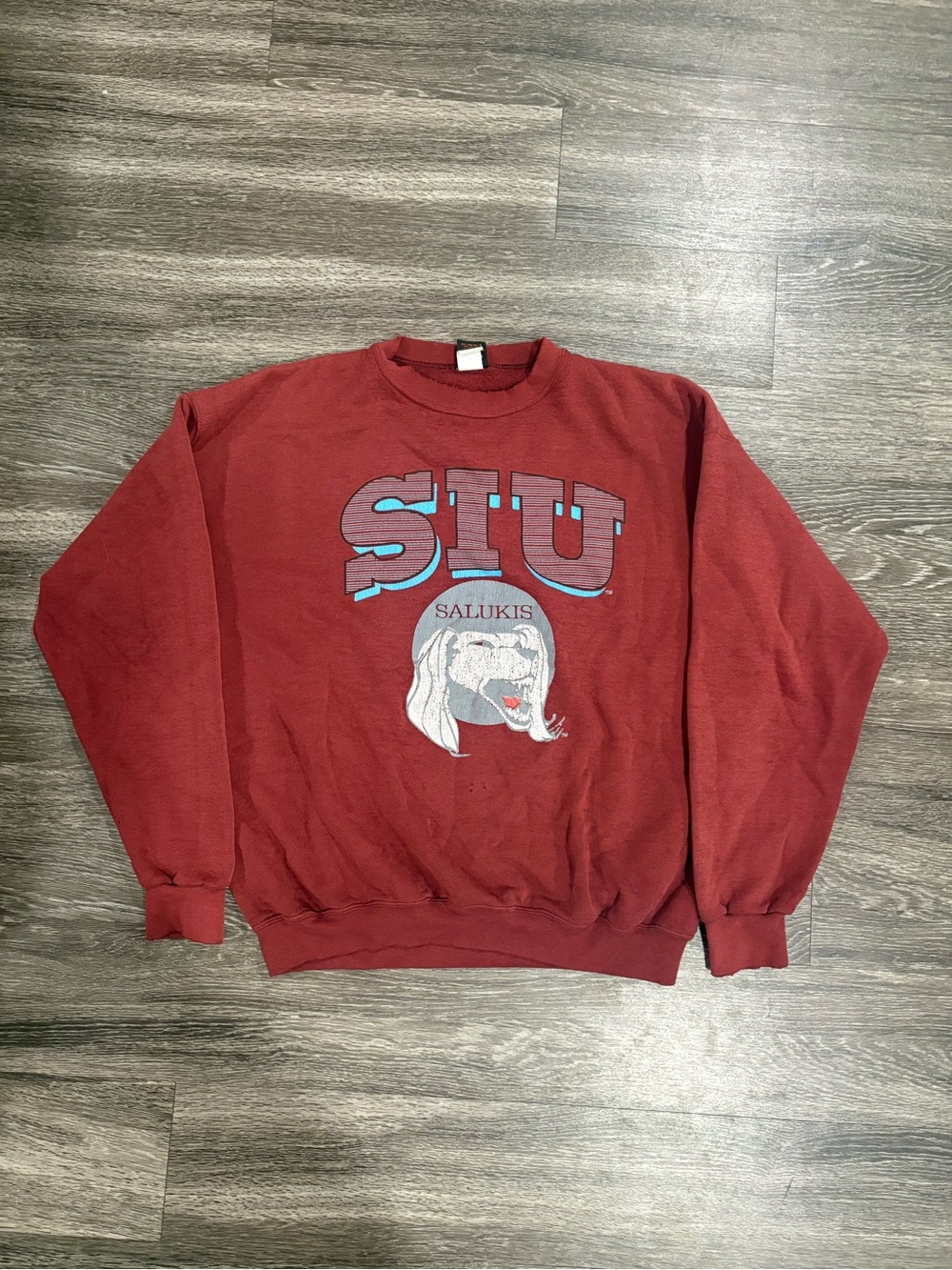 VTG SIU Salukis Crewneck Sweatshirt Southern Illinois University Red Collegiate